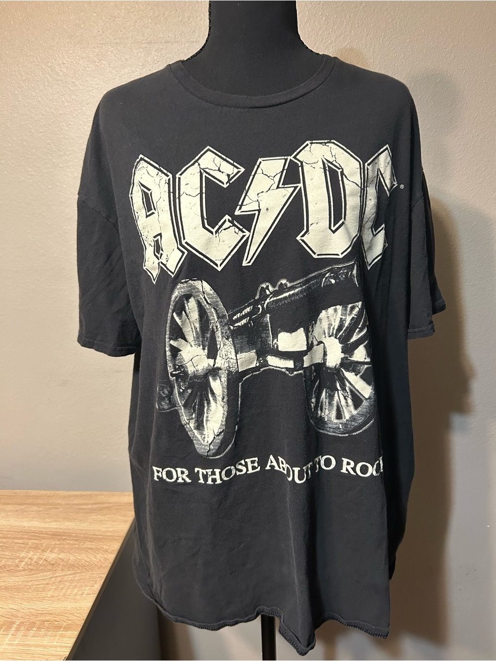 AC/DC For Those About To Rock T Shirt Men’s 2XL Black Cannon Graphic Band Tee
